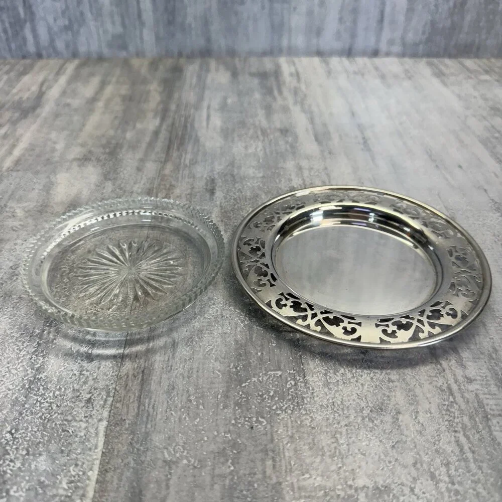 Vtg Roden Brother Sterling Silver Ashtray With Glass Insert 53 Grams 1.9 Fl Oz - Picture 4 of 11